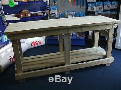 New hand made 4FT UPTO 10FT solid heavy duty, wooden work bench table with vise