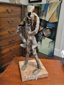 Original Vintage Livingston Welch Metal & Lead Sculpture The Boxer