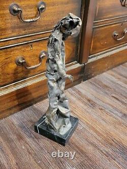 Original Vintage Livingston Welch Metal & Lead Sculpture on Marble -The Dancer