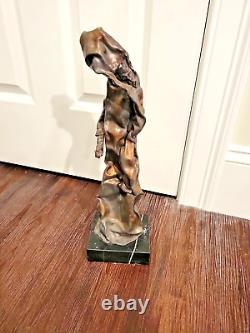 Original Vintage Livingston Welch Metal & Lead Sculpture on Marble -The Dancer