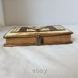 Rare 1800s Heavily Gilded Ivory Prayer Book with Cross, Latch & Amazing Metalwork