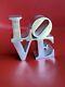 Robert Indiana Love Sculpture Replica Chrome Silver Tone Paperweight Solid Mcm