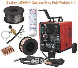 SEALEY 150AMP Gas/Gasless Mig Welder FULL KIT With CO2, Flux & Steel Wire, 5x Tips