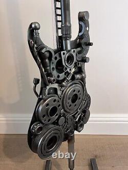 Scrap Metal Art Steel Guitar Sculpture Ornament Music
