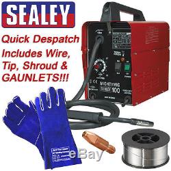 Sealey MIGHTYMIG100 Professional No Gas Mig Welder 100 amp 230v Gasless inc wire