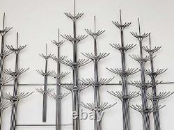 Superb Massive Curtis Jeré Modernist Forest of Trees Steel Wall Sculpture 1977
