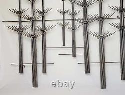 Superb Massive Curtis Jeré Modernist Forest of Trees Steel Wall Sculpture 1977