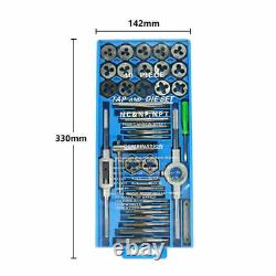 Thread Tap & Tap Die 40pcs Set Metric/Imperial Wrench Die Kit For Metalworking