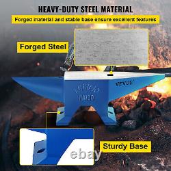 VEVOR Blacksmith Steel Anvil 66lb 30kg Round&Flat Horns 2 Holes for Metal Work