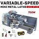 Variable-speed Metal Mini Lathe Bench Including Digital Panel 750w Woodworking