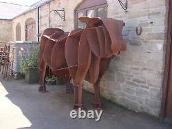 Very Large Hereford Bull Sculpture in steel