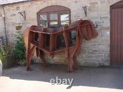 Very Large Hereford Bull Sculpture in steel