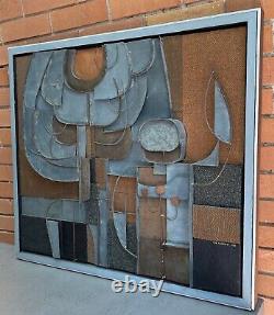 Vintage 1970s Metal Brutalist Wall Art Sculptural Mid Century Modern Westerhoff
