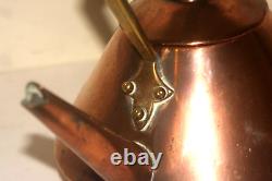 Vintage Art and Craft Copper Rare Shaped Tea Kettle