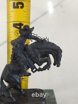 Vintage FREDERIC REMINGTON Bronze Sculpture cowboy on horse figurine statue