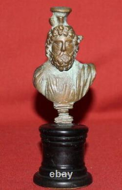 Vintage Handcrafted Male Bust Small Bronze Sculpture