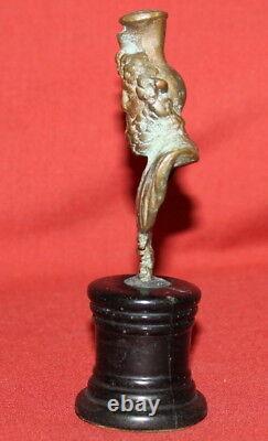 Vintage Handcrafted Male Bust Small Bronze Sculpture