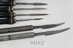 Vintage Set 8 Curved Bearing Scrapers Engineering Metalworking Machinist