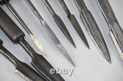 Vintage Set 8 Curved Bearing Scrapers Engineering Metalworking Machinist