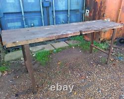 Vintage industrial Wood top / Metal Work Bench