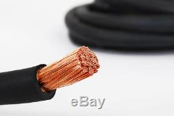 WELDING CABLE 1/0 100' 50'BLACK 50'RED FT BATTERY LEADS USA NEW Gauge Copper AWG