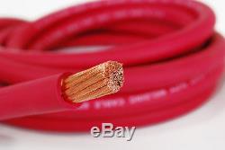 WELDING CABLE 2 AWG 100' 50' BLACK 50' RED FT BATTERY LEADS USA NEW Gauge Copper