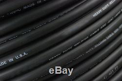 WELDING CABLE 2 AWG BLACK 100' FT BATTERY LEADS USA NEW Gauge Copper