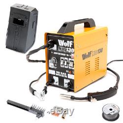 Wolf MIG 130 Portable Welder 230v DC No Gas Welding Gasless 50-120amp