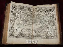 XRARE 1708 FOLIO HOLY BIBLE 3xTITLES METALWORK WOOD BOARDS MAP CALIFORNIA ISLAND