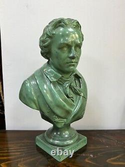 10.5 Ancienne Épeautre Patinée Française Buste Du Compositeur Ludwig Van Beethoven