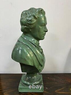 10.5 Ancienne Épeautre Patinée Française Buste Du Compositeur Ludwig Van Beethoven