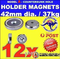 12x Support D'aimants De Pot Pour Compteurs Lourds 42mm / 37kg Neodymium Industriel
