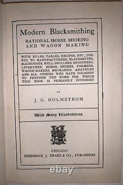 1913, FORGERONNERIE MODERNE, FERRAGE DE CHEVAUX, par J G HOLMSTROM, ÉQUESTRE, MÉTAL