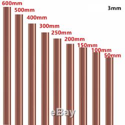 3 MM Diamètre Cuivre Barre Ronde Tige De Fraisage De Soudure En Métal De Travail 50-500mm Longueur
