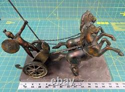 Achille Montage De Son Chariot De Guerre Sculpture De Bronze Fabriqué En Grèce