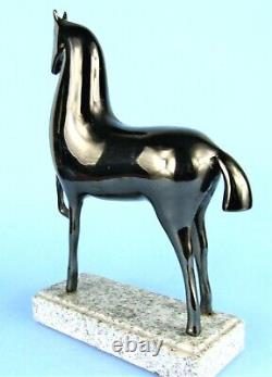 Art Déco Cheval Étrusque Sculpture Silvestri Statue En Métal Boris Lovet-lorski Type