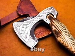 Azzuro Handmade High Carbon Steel Viking Axe Camping Craft Cached Kh-03