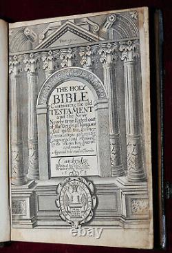 Exrare 1666/1668 Sainte Bible King James Travail de Métal Quatre Titres Reliure d'Origine Fine