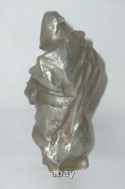 Figure De Bronze D'art Moderne Statue Sainte Sculpture Hrabetova Argent