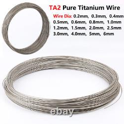 Fil de titane pur TA2 Diamètre de fil de 0,2mm-6mm Fil métallique Travail des métaux DIY Haute température