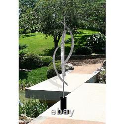 Grand Silver Metal Sculpture Abstract Garden Statue Yard Art Pour Intérieur / Extérieur
