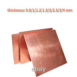 Matériau de feuille métallique Plaque de cuivre pur à 99,9% d'épaisseur de 0,8 à 4 mm pour la nouvelle artisanat