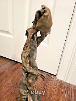 Original Vintage Livingston Welch Metal & Lead Sculpture Sur Marbre - The Dancer