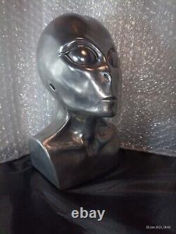 Pewter Roswell Alien Head / Buste Par Seamus Moran 1998 Design Clinic Signé