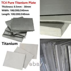 Plaque en métal pur en titane TC4 Feuille Feuille Épaisse 0,1mm-30mm Travail du métal 100-240mm