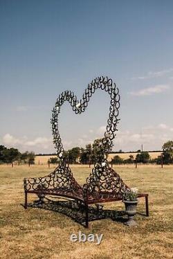 Sculpture Horseshoe Art Mariage Banc Handmade Heart Love