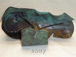 Sculpture de taureau patinée Vtg Brutaliste du milieu du siècle Atomic Modern Ranch El Toro