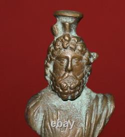 Vintage Artisanal Buste Mâle Petit Bronze Sculpture