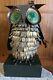 Vintage Curtis Jere Owl Sculpture Brass Bronze Vert Émail Mid Century Art 1966
