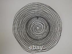 Vtg Résumé Art Moderne Sculpture Murale En Métal Circles Spirales 24 Diamètres